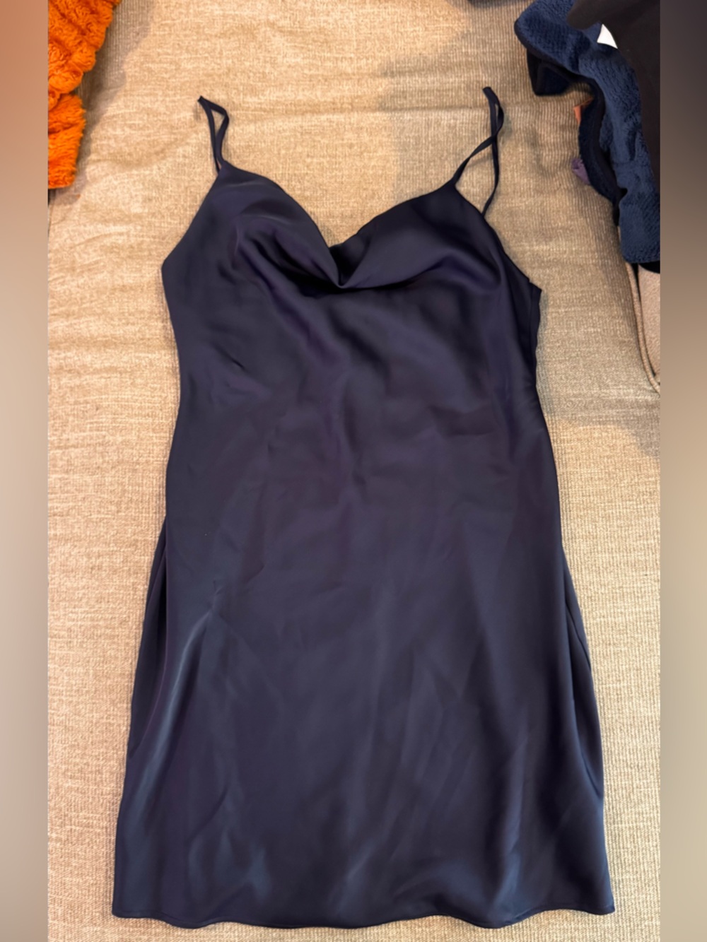 Urban Outfitters Navy Satin Slip Dress